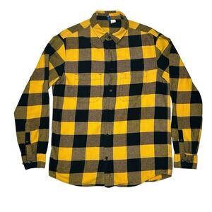H&M Divided Yellow Buffalo Check Flannel Men's Medium